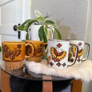 Vintage Butterfly Stoneware Mug drinkware lot